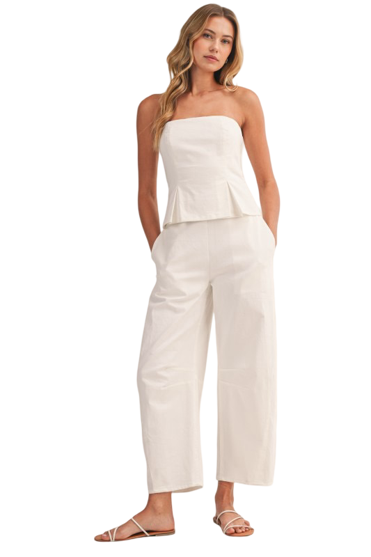 Mono Klesis sin tirantes con peplum y pernera ancha