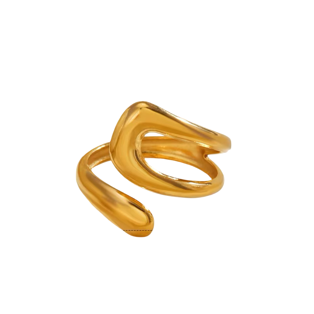 Rings- M&E Bling Gold Plated Stainless Steel Ring