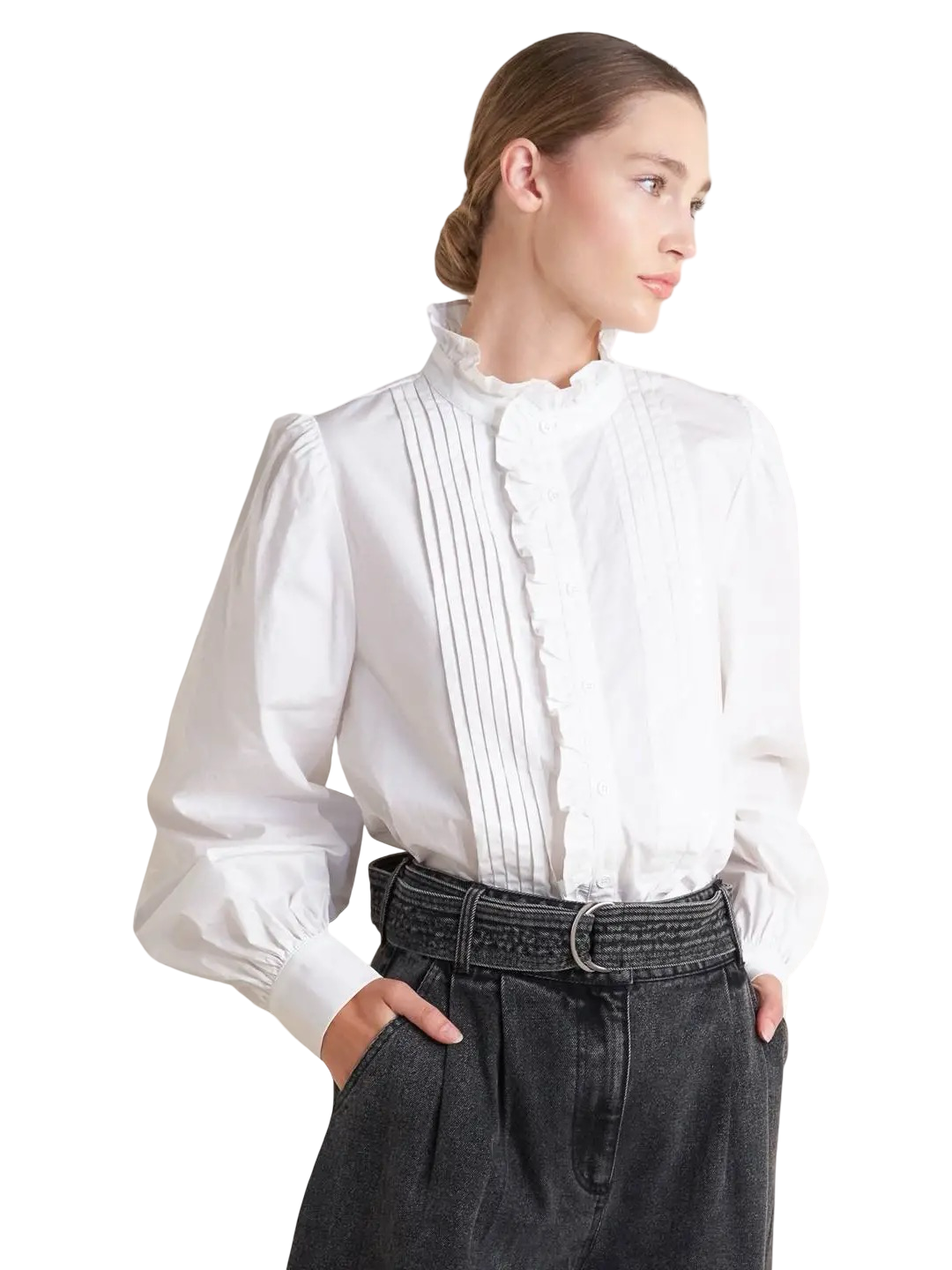 Apparel- Flying Tomato Ruffled Detail Woven Top