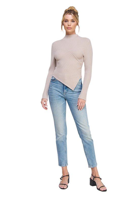 Apparel-Allie Rose Fine Gauge Asymmetrical Top