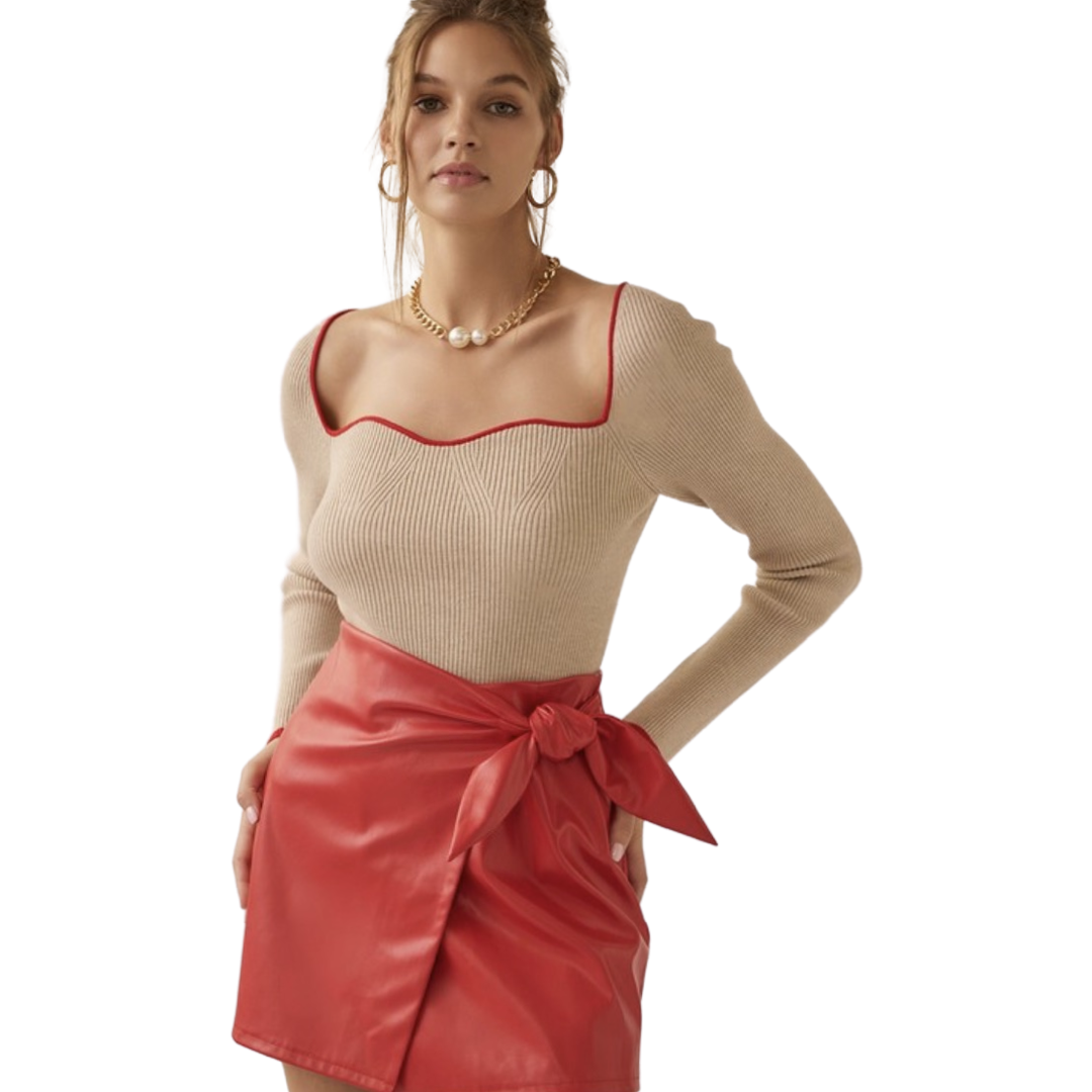 Apparel- Idem Ditto Crossover Tie Front Mini Skirt Skort