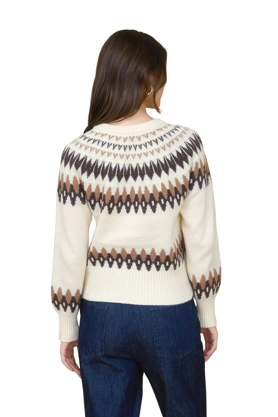 Apparel- The Workshop Fair Isle Button Down  Cardigan Top