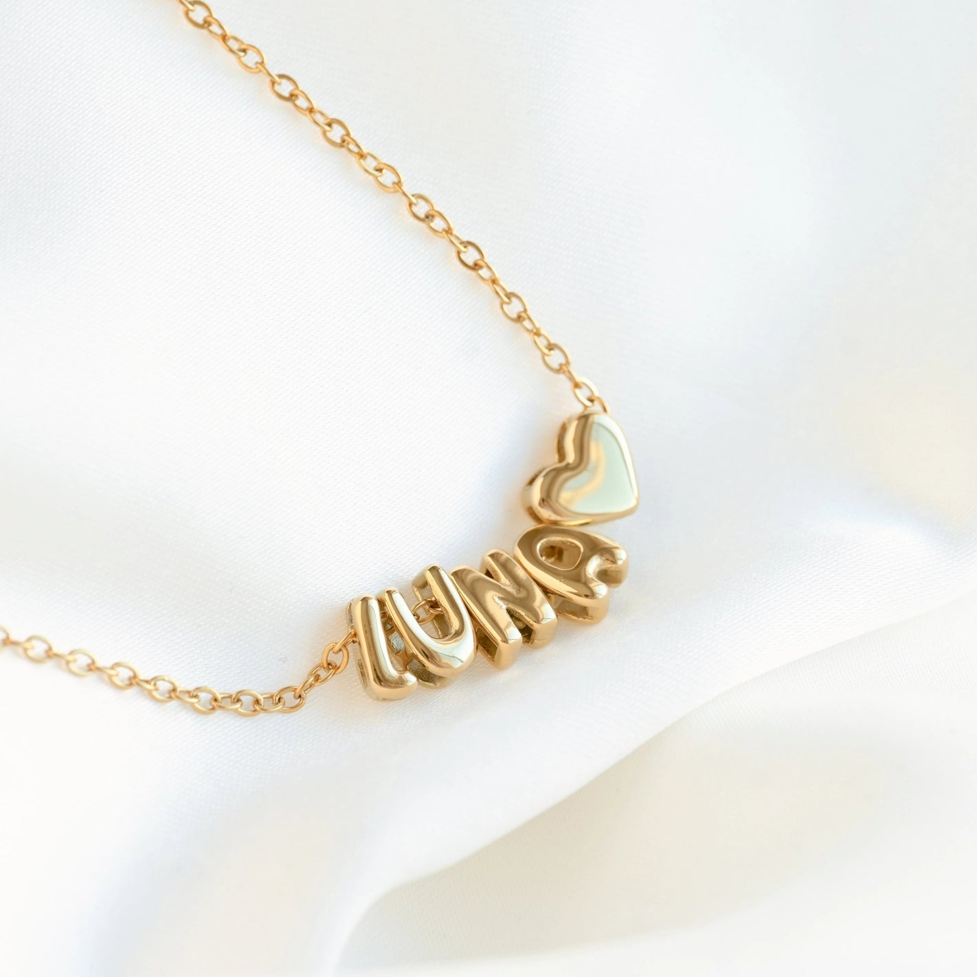 Necklaces- Custom Small Bubble Name Necklace