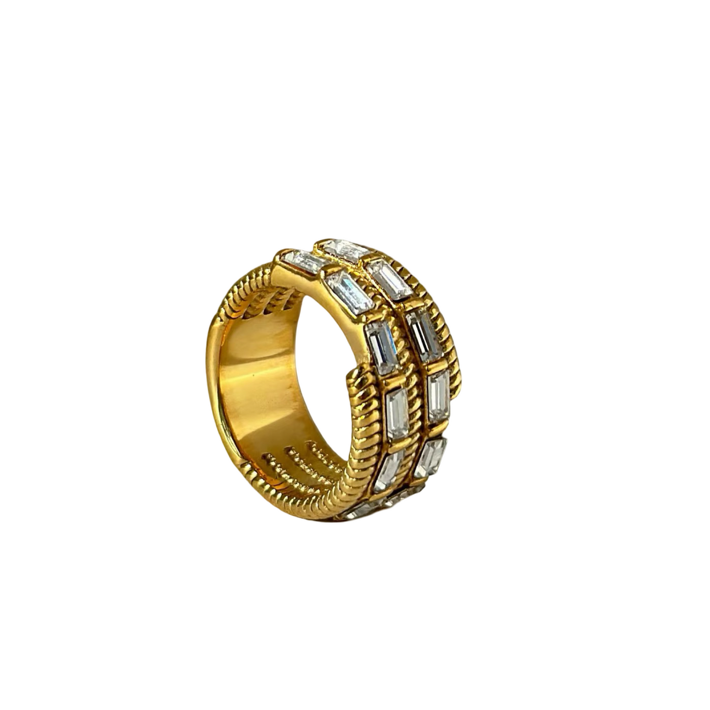 Rings- M&E Bling 18k GP Four Layer Python  Ring