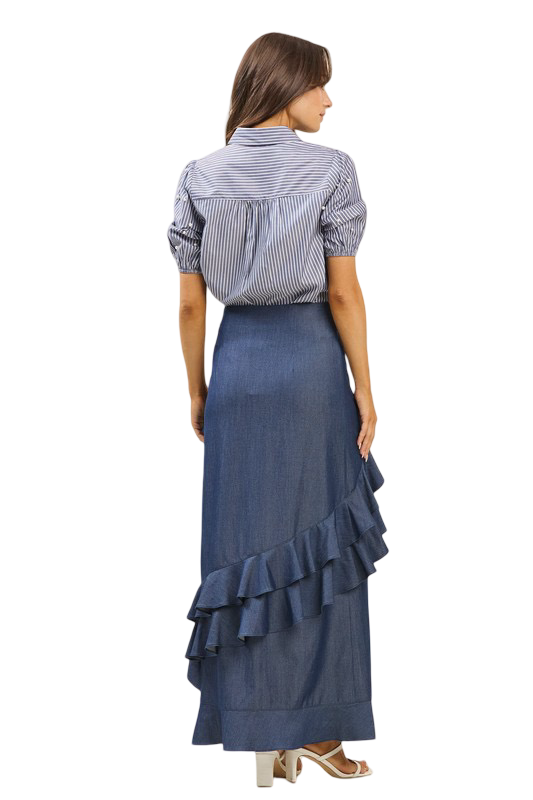 Apparel- Able Midi Slit Front Skirt