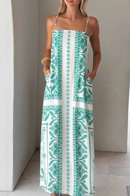Sundayup Paisley Strap Maxi Dress