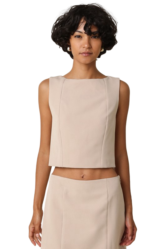 Olivaceous Blair Tailored Cropped Top