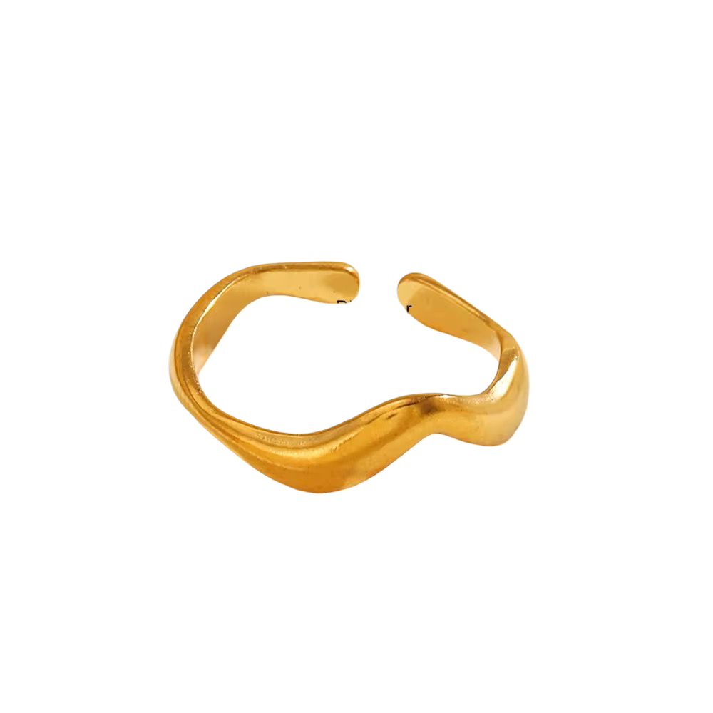 Rings- M&E Bling Gold Plated Stainless Steel Ring