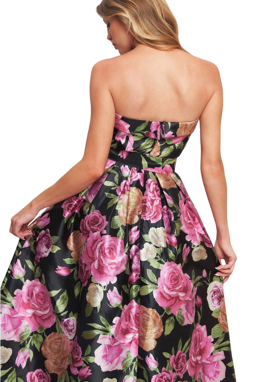 Apparel- Flying Tomato Strapless Floral Holiday Maxi Dress