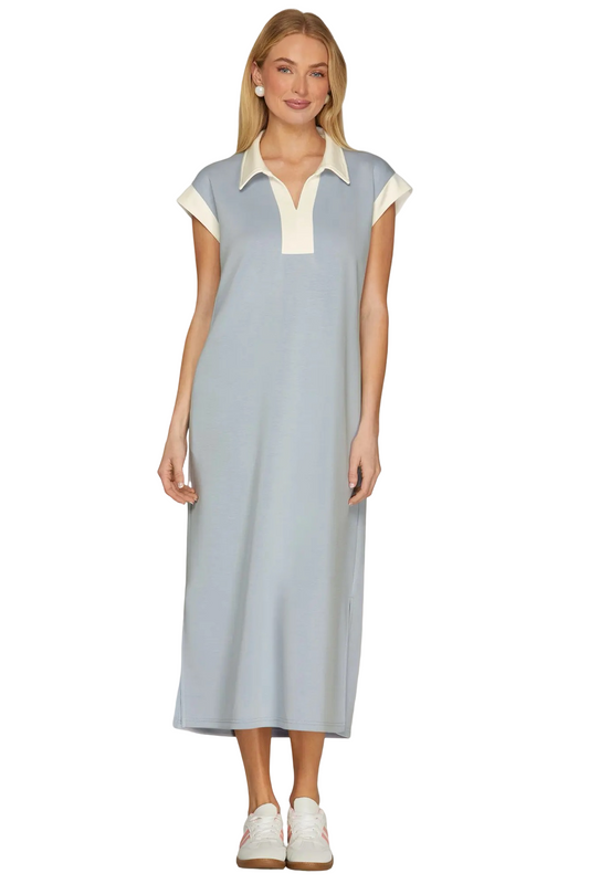 She+Sky Drop Shoulder Midi Dress