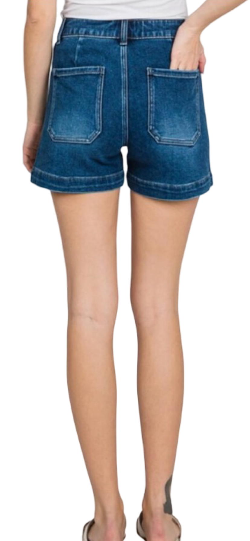Apparel- Letter To Juliet Patch Pocket Denim Shorts