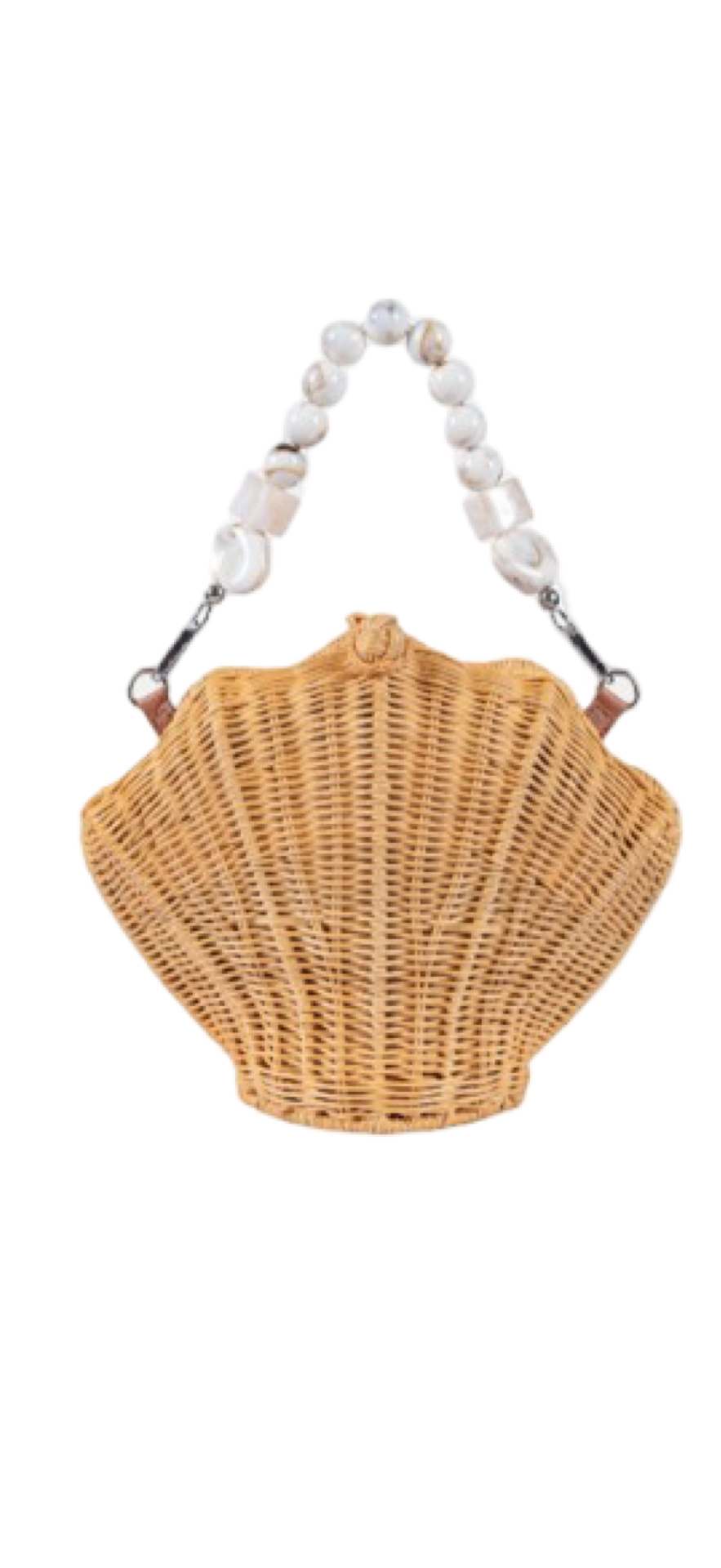 Jelavu Hamptons Collection Crafted Clam Shell Wicker Straw Clutch