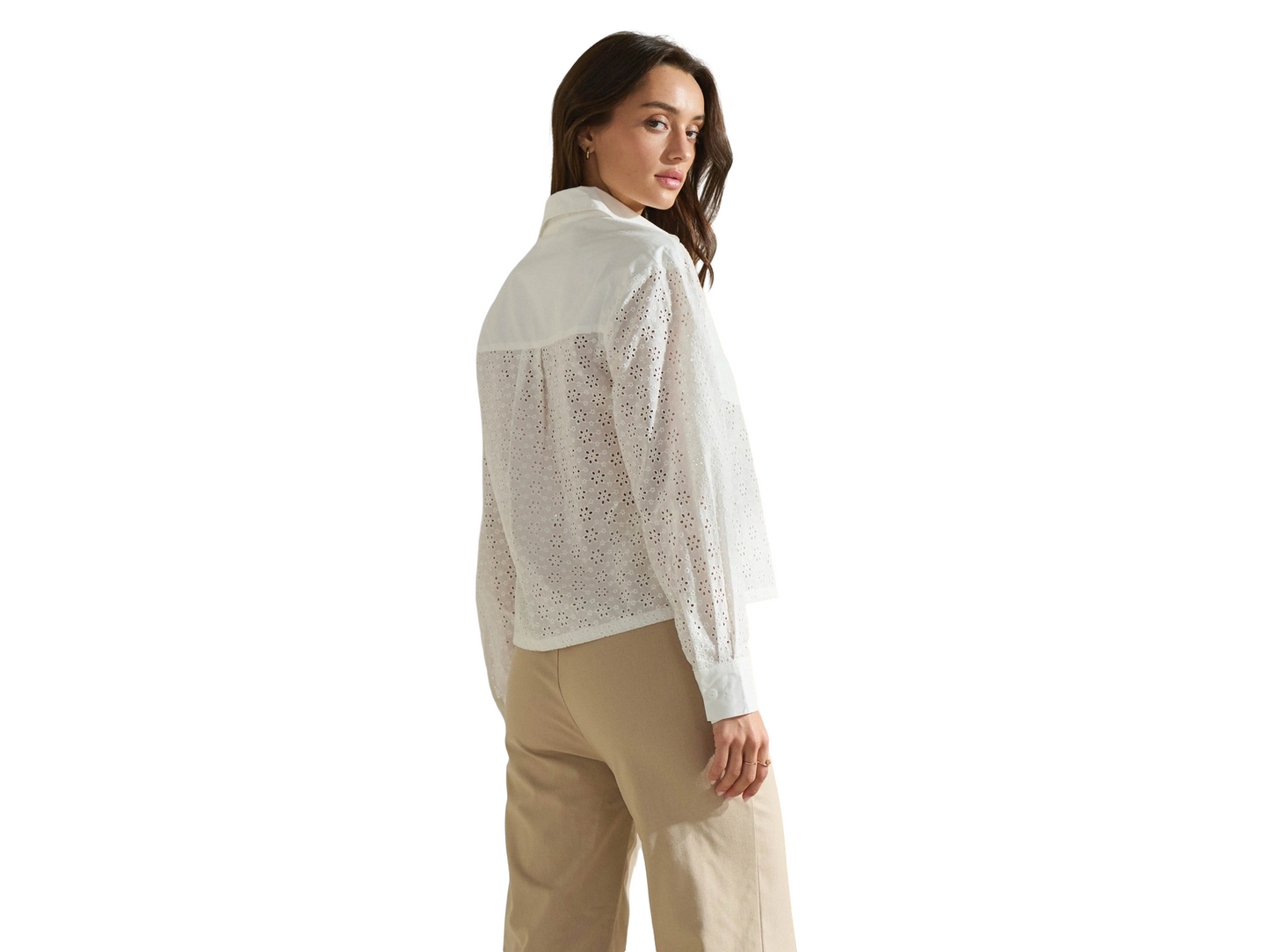 Apparel- Able Double Front Pocket Eyelet Button Down Shirt
