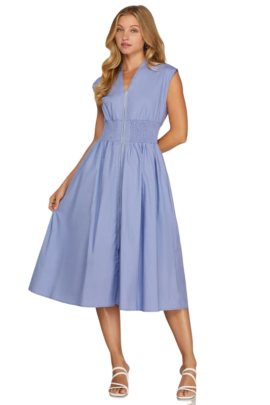 She+Sky Smocked Waist  Midi Dress