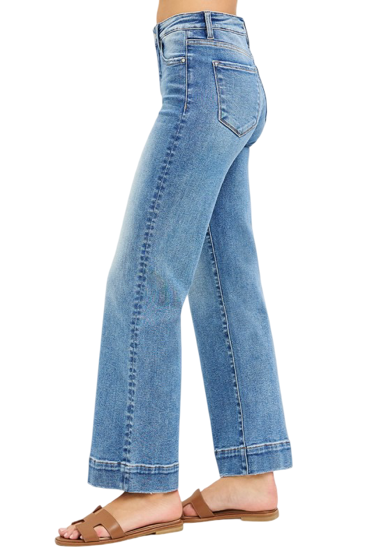 Risen High Rise Tummy Control Straight Leg Jeans