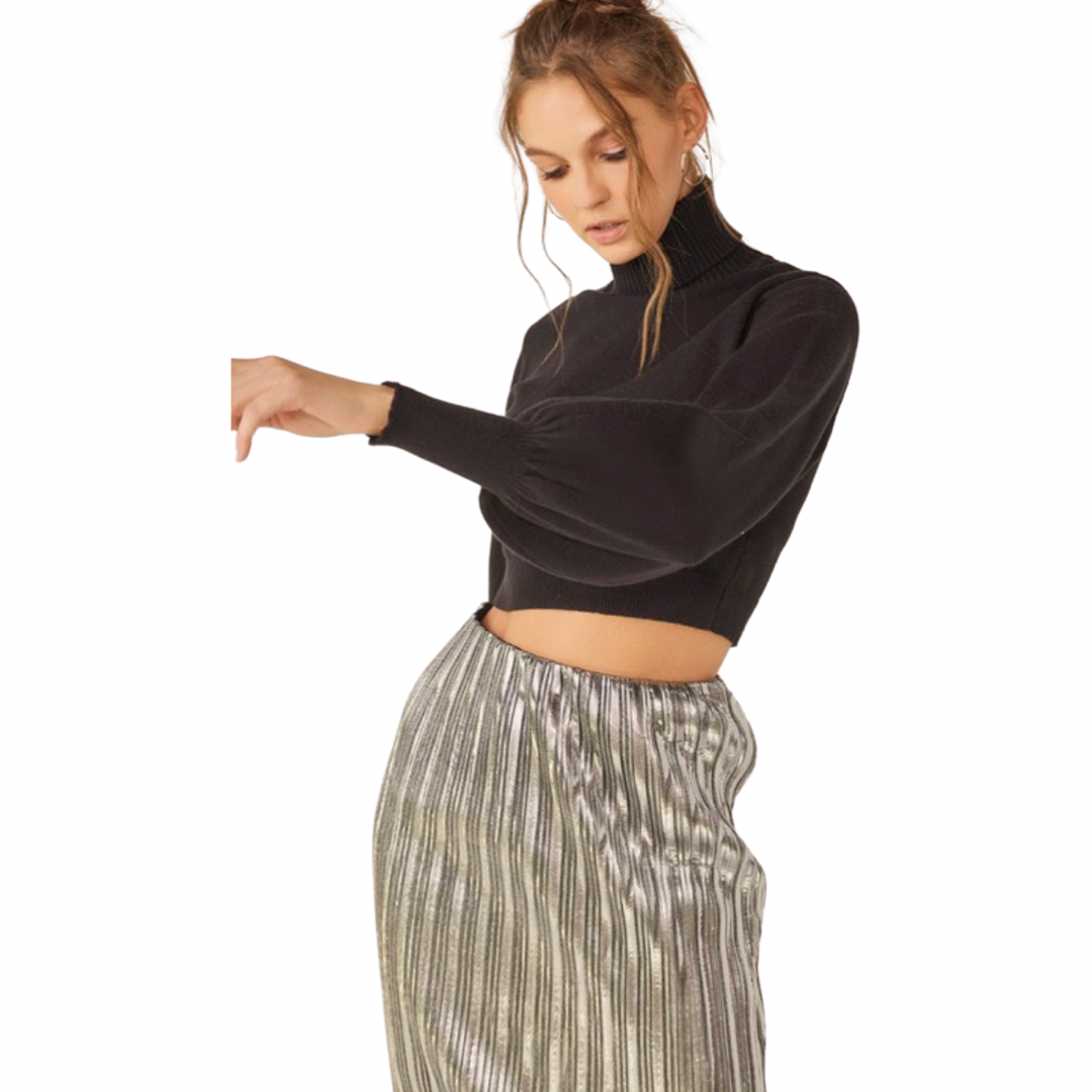 Apparel- Idem Ditto Pleated Shimmer Midi Skirt