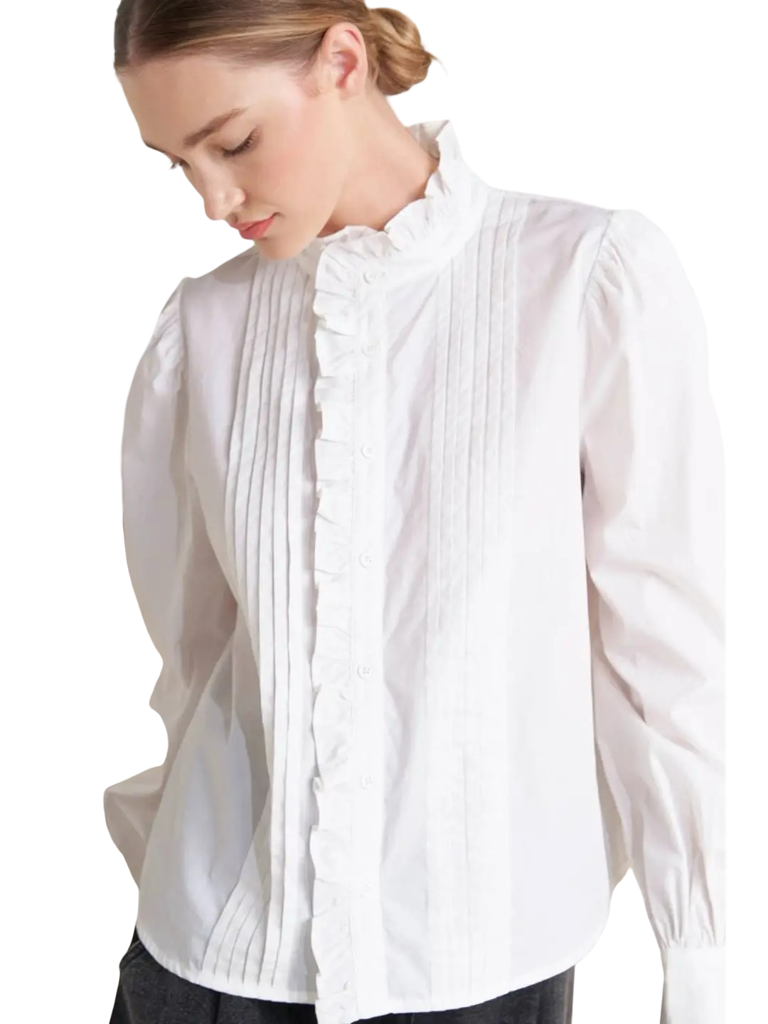 Apparel- Flying Tomato Ruffled Detail Woven Top