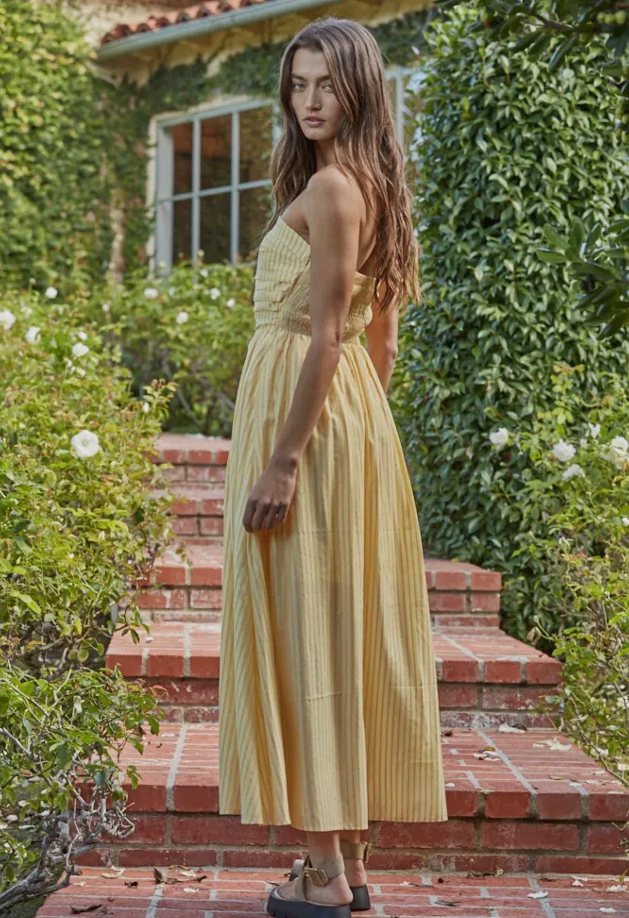 by Together Promenade Striped Tube Maxi Dress Yellow / Large by Together Promenade Striped Tube Maxi Dress Yellow / Large