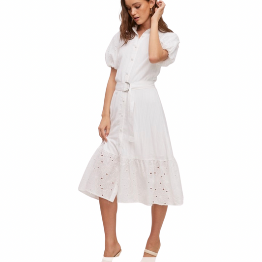Apparel- Fanco Belted Cotton Midi Dress