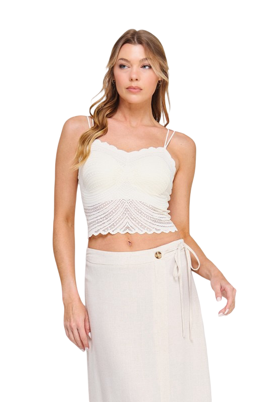 Apparel-Allie Rose Fine Lace Scalloped Bralette