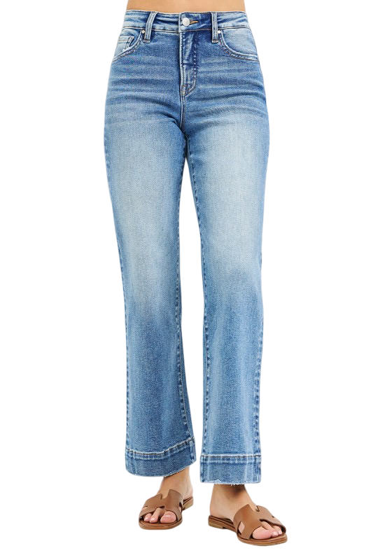 Risen High Rise Tummy Control Straight Leg Jeans