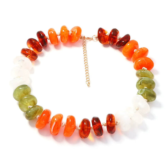 Large Resign Bead Statement Necklaces