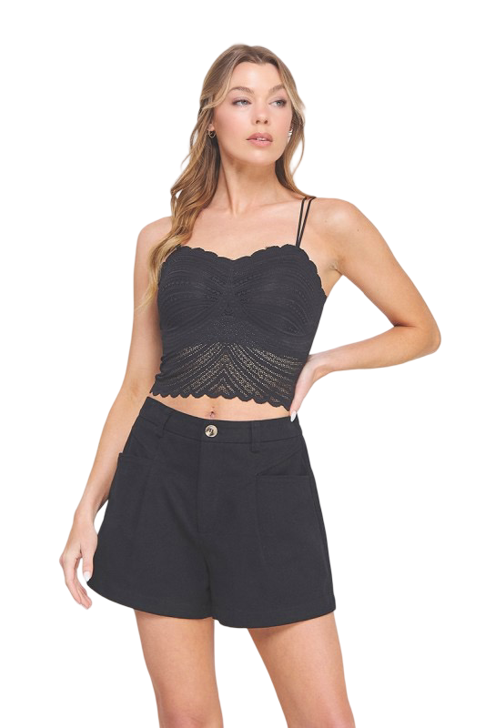 Top de encaje festoneado Allie Rose