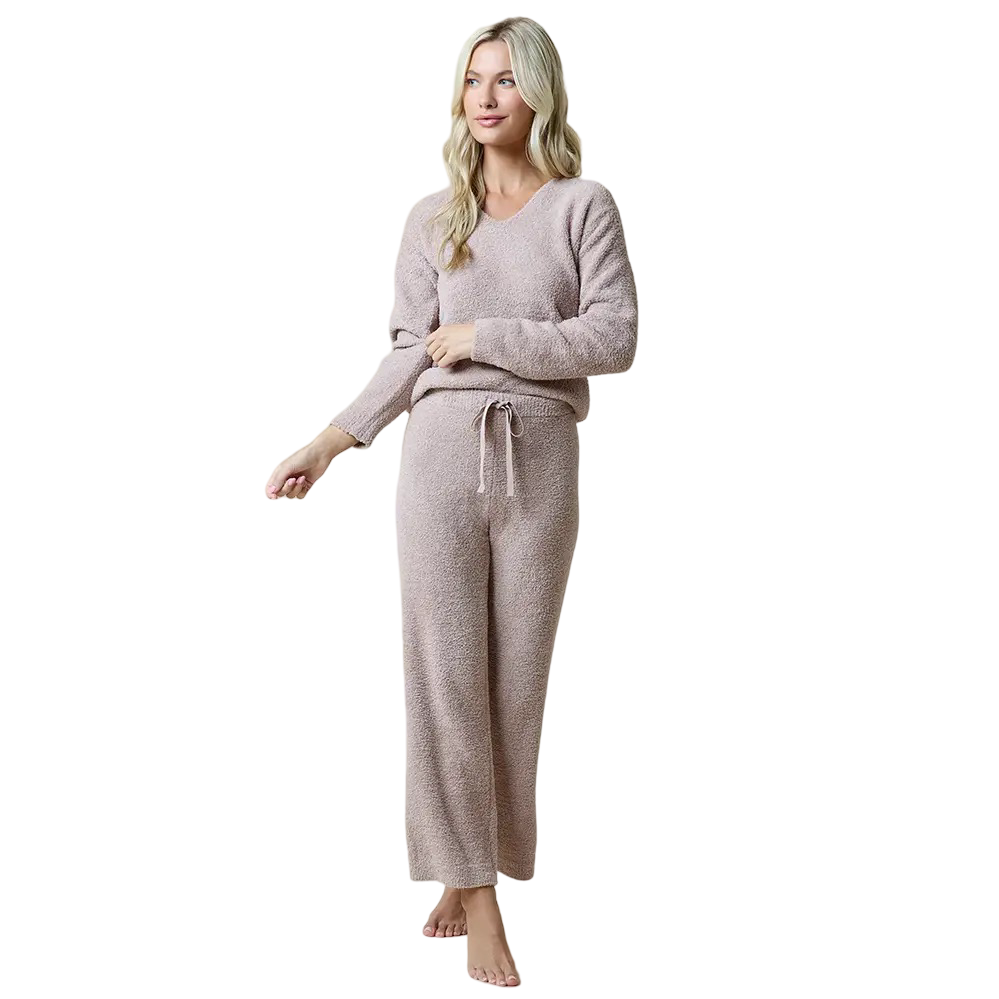 Apparel- Softies Marshmallow V Neck Lounge Set