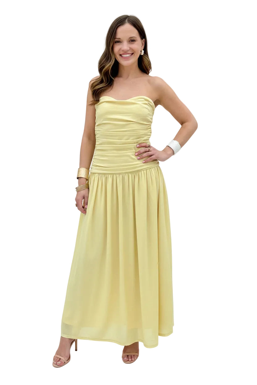 Needii Strapless Corset Tube Midi Dress