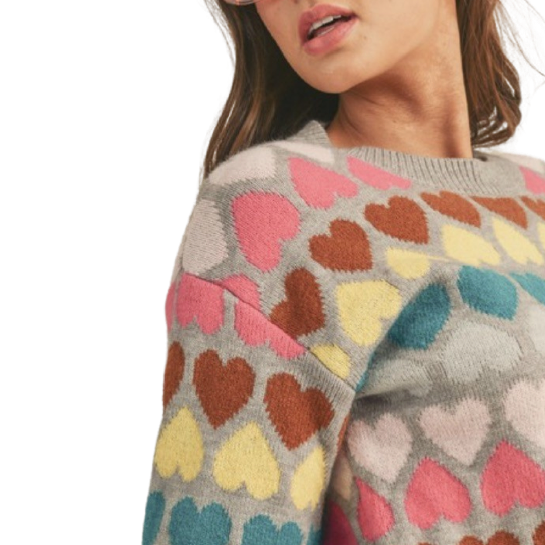 Apparel- En Merci Muti Heart Knit Sweater
