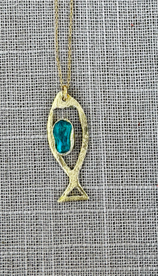 Necklaces- Kalliope Fish and Crystal Necklace