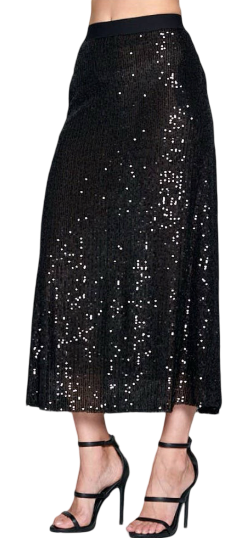 Apparel- Ellison Sequins Midi Skirt