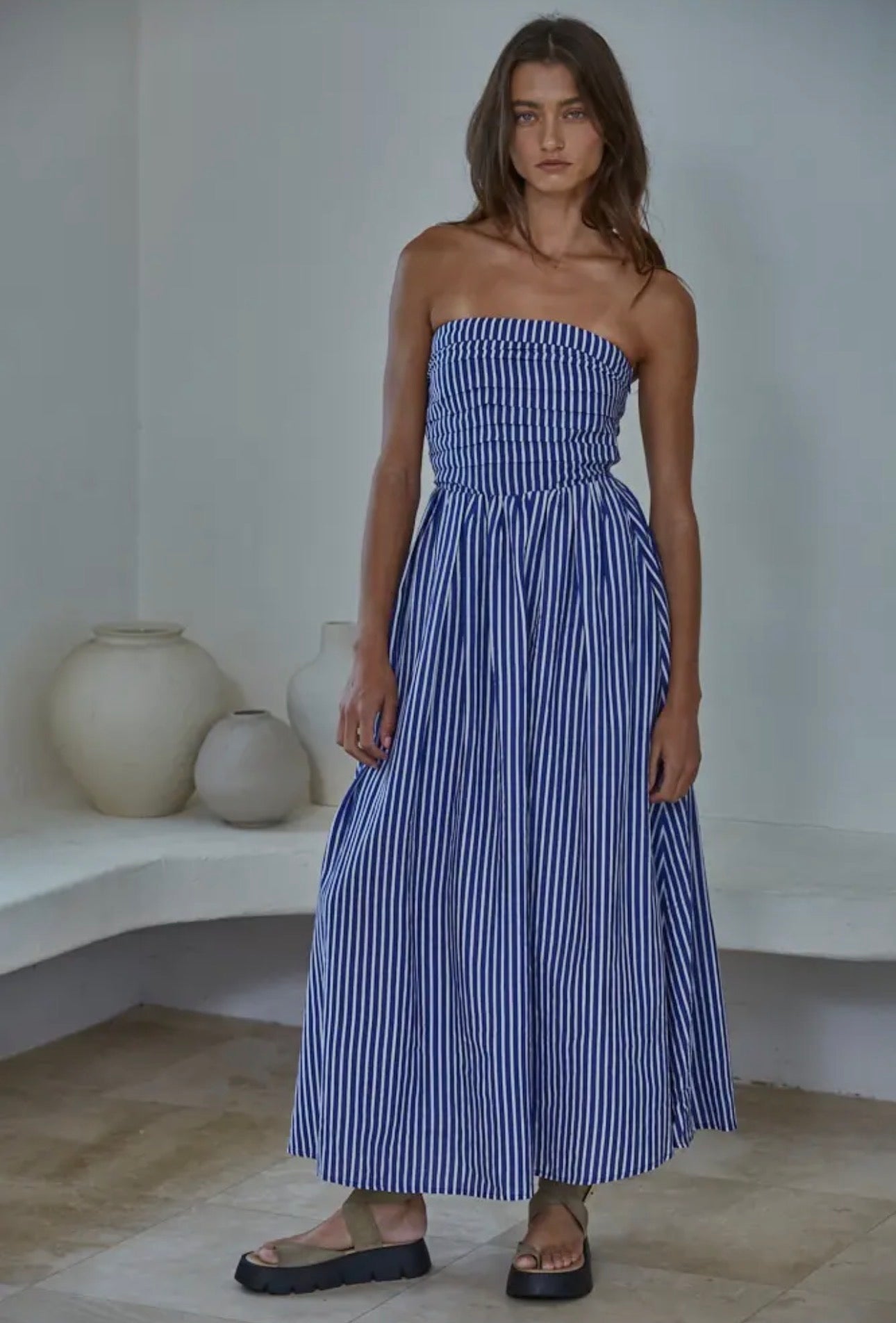 Apparel- By Together Promenade Striped Tube Maxi Dress