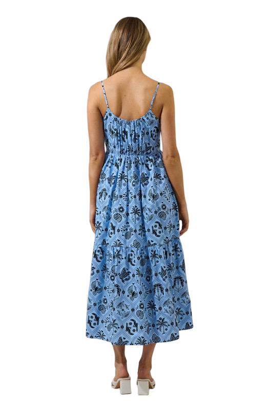 Sugarlips Tamer Ruched Midi Dress Feiry Tropics