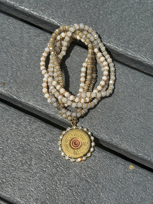 Bracelets- M&E Bling Hand Crafted Shotgun Shell Multi Stretch Bracelet Set