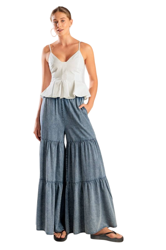Flying Tomato Ruffled Neck Cami Top