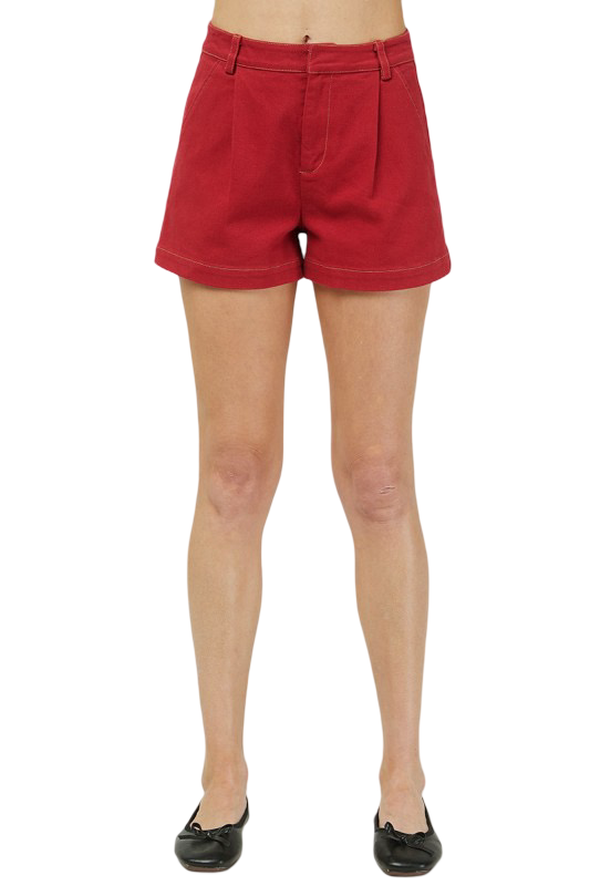 Needii Twill Shorts With Pleats