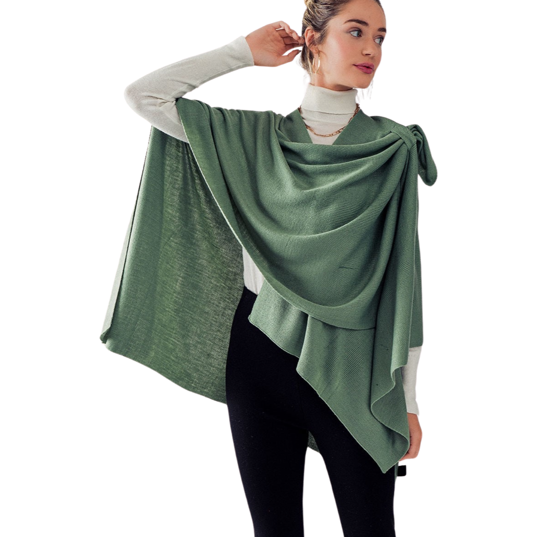 Apparel- Trend Notes Shoulder Strap Wrap Aryana Cape