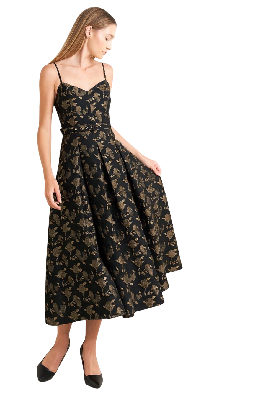 Apparel- Flying Tomato Jacquard Woven Midi Dress