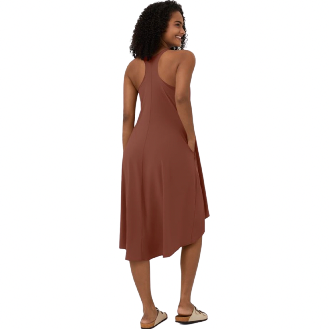 Apparel- Halara Breezeful* Backless Racerback Side Pocket High Low Midi  Dress