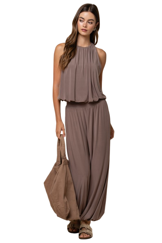 LALAVON Bubble Hem Sleeveless Top