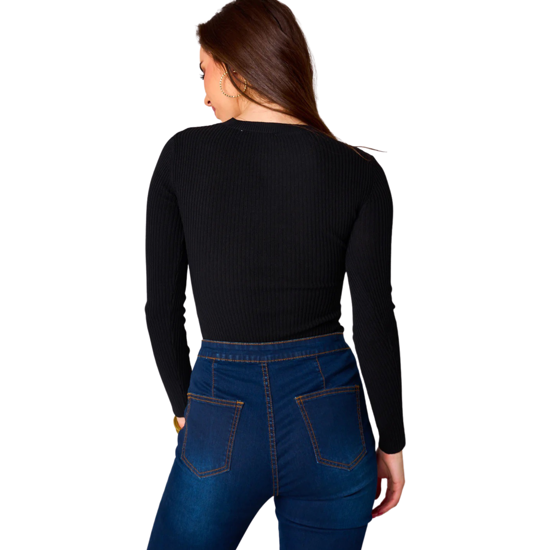Apparel- Buddy Love Nadia Long Sleeve Cutout Bodysuit