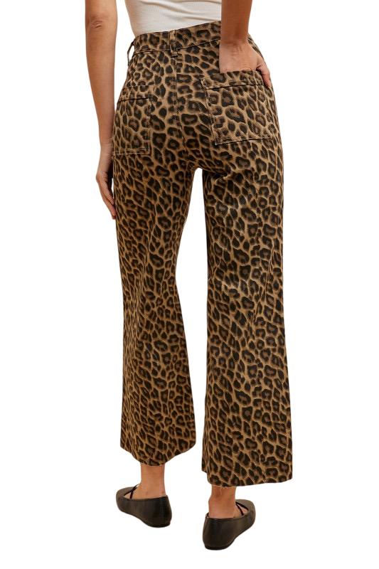 Apparel- Anniewear  Amimal Print Stretch Wide Leg Jean