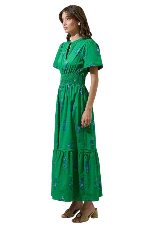 Sugarlips Halina Floral Belraj Poplin Maxi Dress