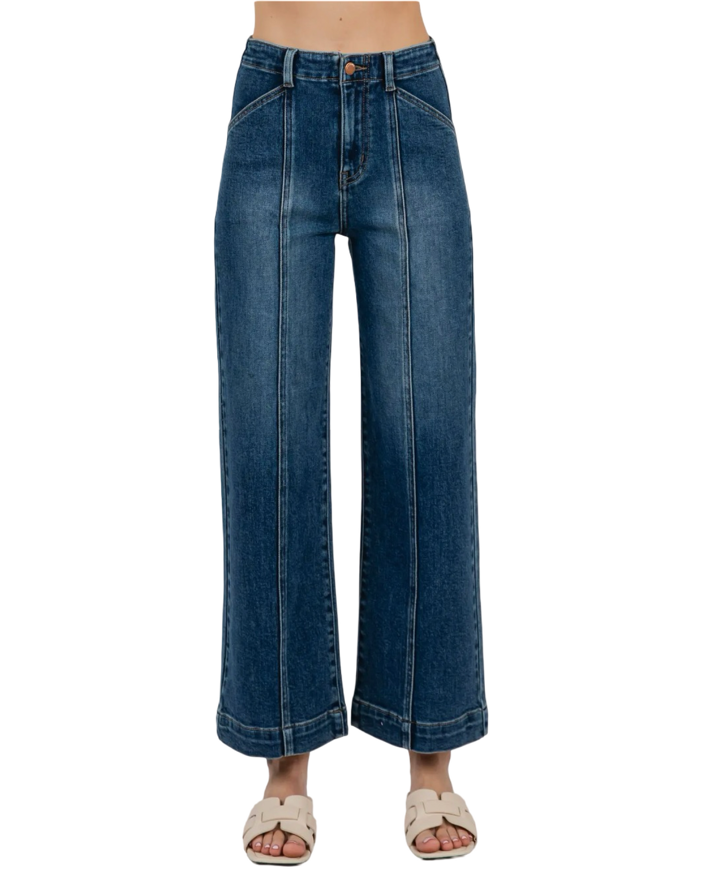 Apparel- Letter To Juliet Paola Wide Leg Jeans with Seam Lines