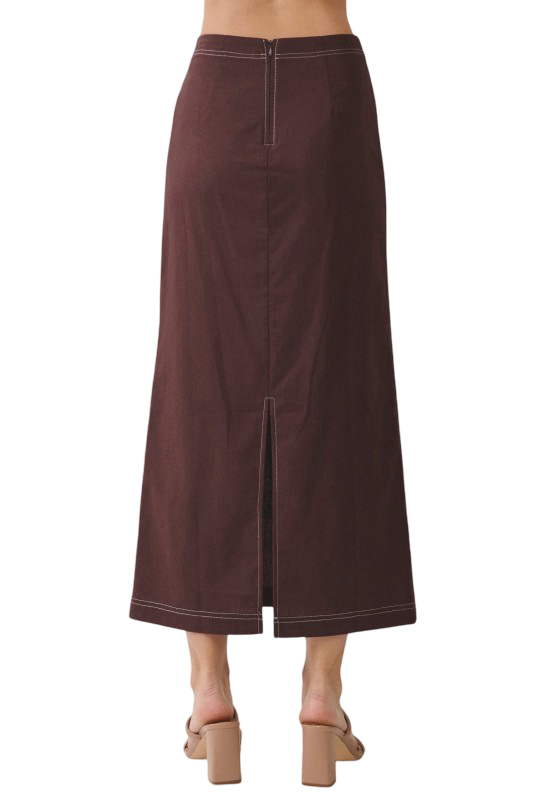 TCEC Contrast Stitch Maxi Skirt