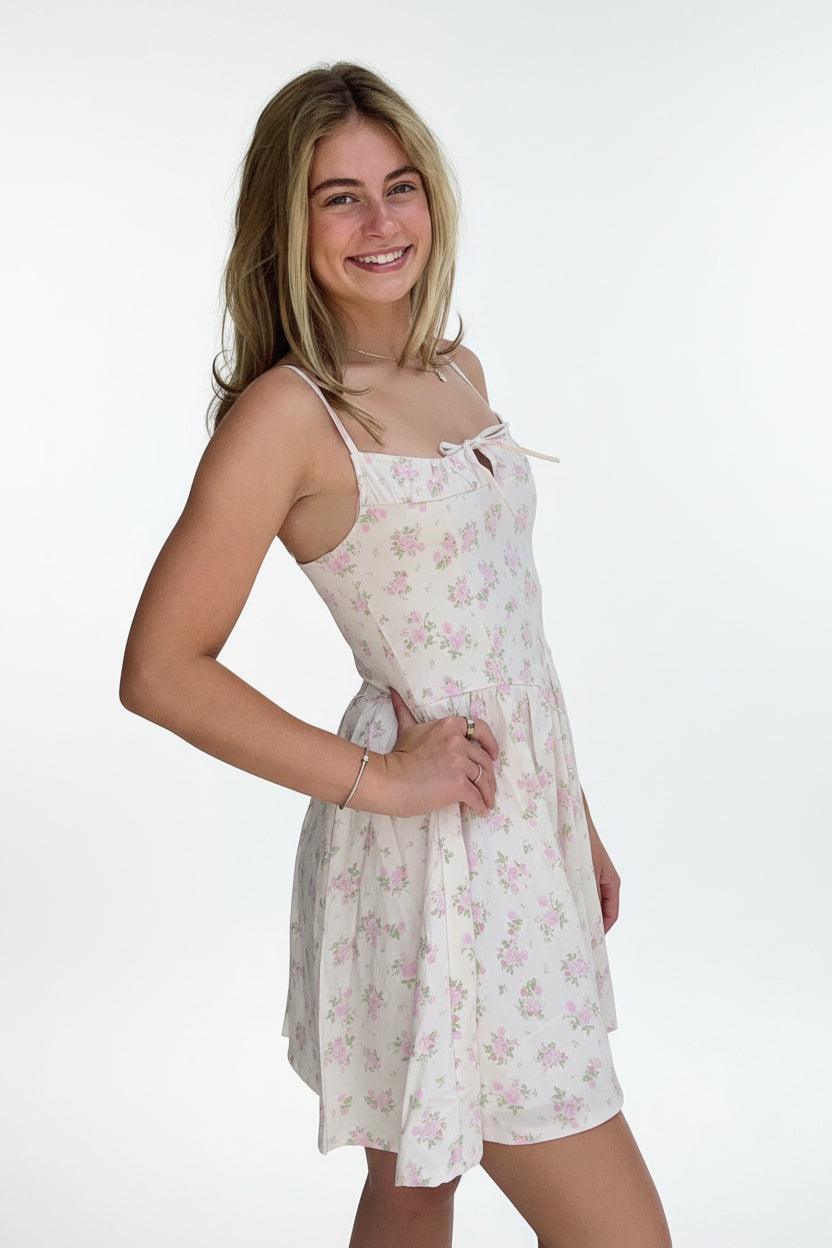 Blashe Ruched Front Floral Mini Dress