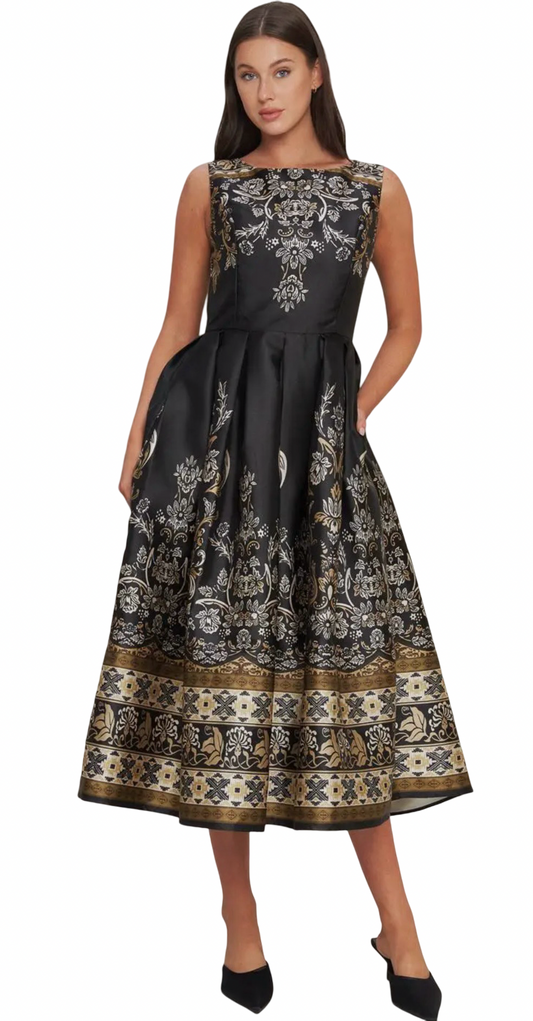 Apparel- Flying Tomato Pattern Sleeveless Midi Dress