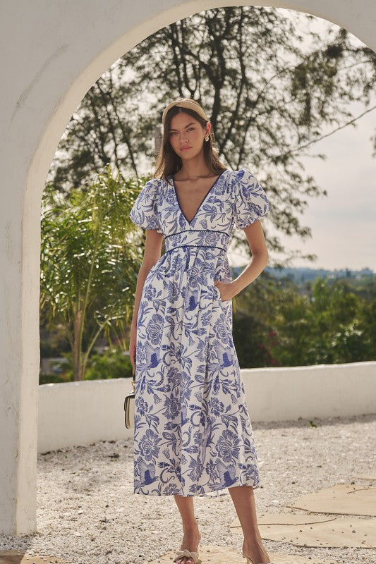 Sugarlips Jaylene Smocked Floral Maxi Dress Vidira Floral