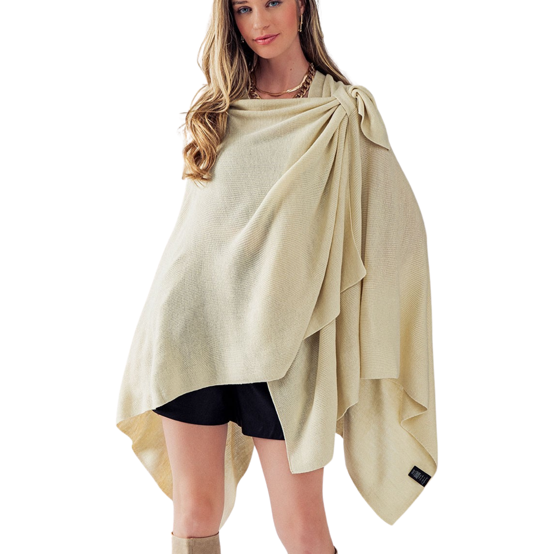 Apparel- Trend Notes Shoulder Strap Wrap Aryana Cape